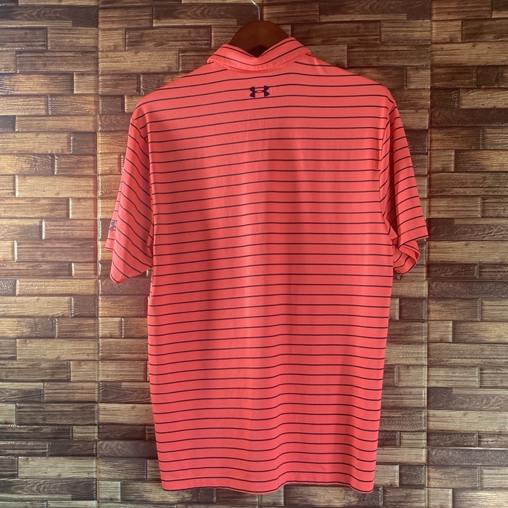 Mens Under Armour Medium Bright Pink & Blue Golf Polo w/ Carton House Golf Logo - Picture 3 of 8